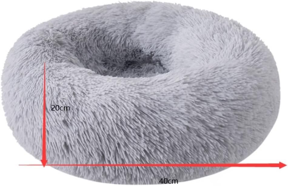 Dog Mattress Pet Bed Gray Dog Comfortable Donut Cuddler Round Kennel Ultra Soft Washable And Cat Comfortable Dog Bed(E,40 * 40 * 20cm) - Image 2