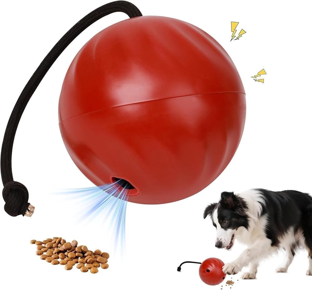 Pet Prime Interactive Dog Ball, Treat Ball for Dogs, Dog Toy with Giggle Sound, Ball with String Dog for Dogs