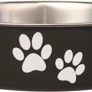 Dog Bowls- Stainless Steel Dog & Cat Bowls - Spill Proof Dog Food Bowl, Cat Bowl, Puppy Essentials & Pet Supplies Great for Home & Travel (Medium 20-35 lbs, Espresso)