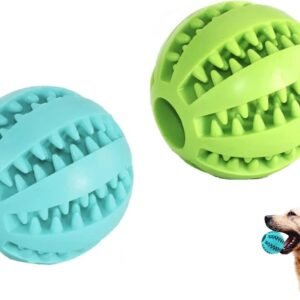Dog Ball - Pack of 2 - Cleaning Toy for Dogs Teeth - Teeth Cleaning Ball - Interactive Toy for Pets Made of Natural Rubber