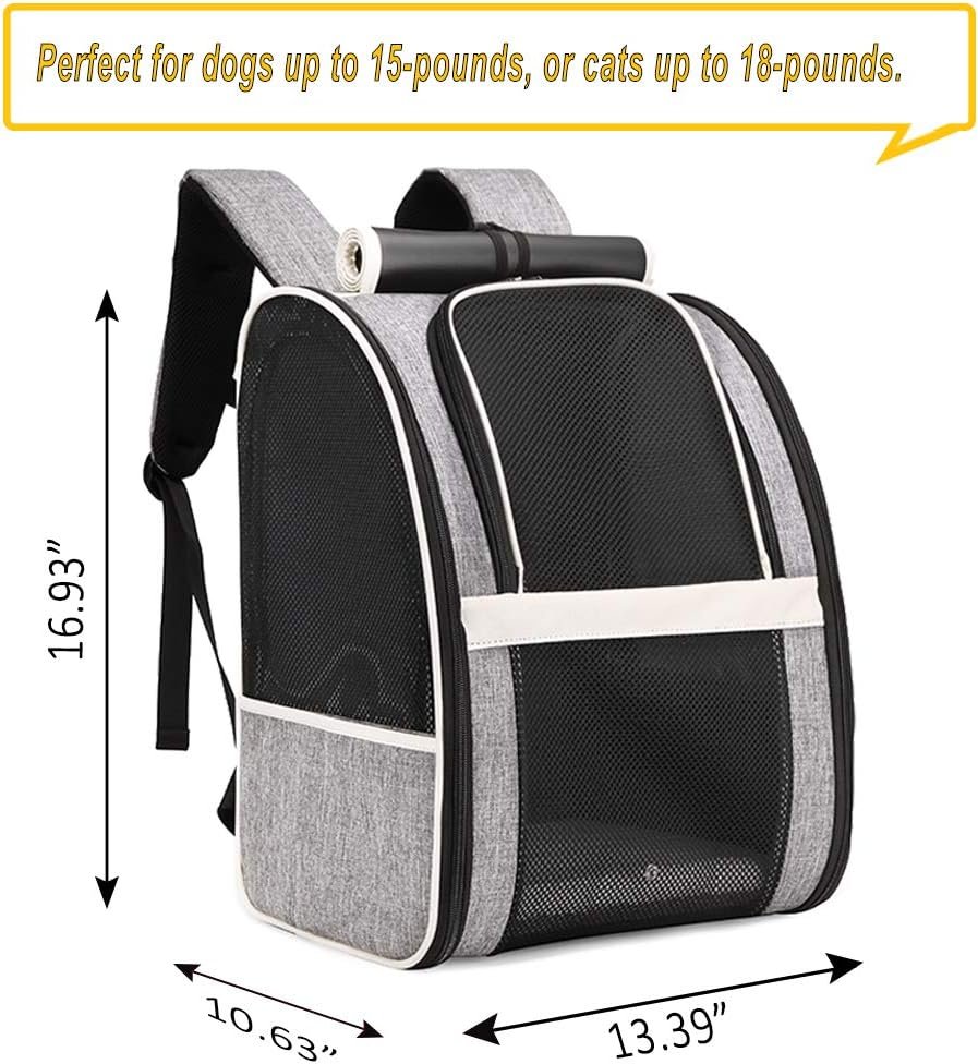 Pet Carrier Backpack with Window Blind for Small Cats Dogs, Ventilated Design, Safety Straps, Buckle Support, Collapsible, Designed for Travel, Hiking, Winter Outing, Outdoor, Go to Vet - Image 2