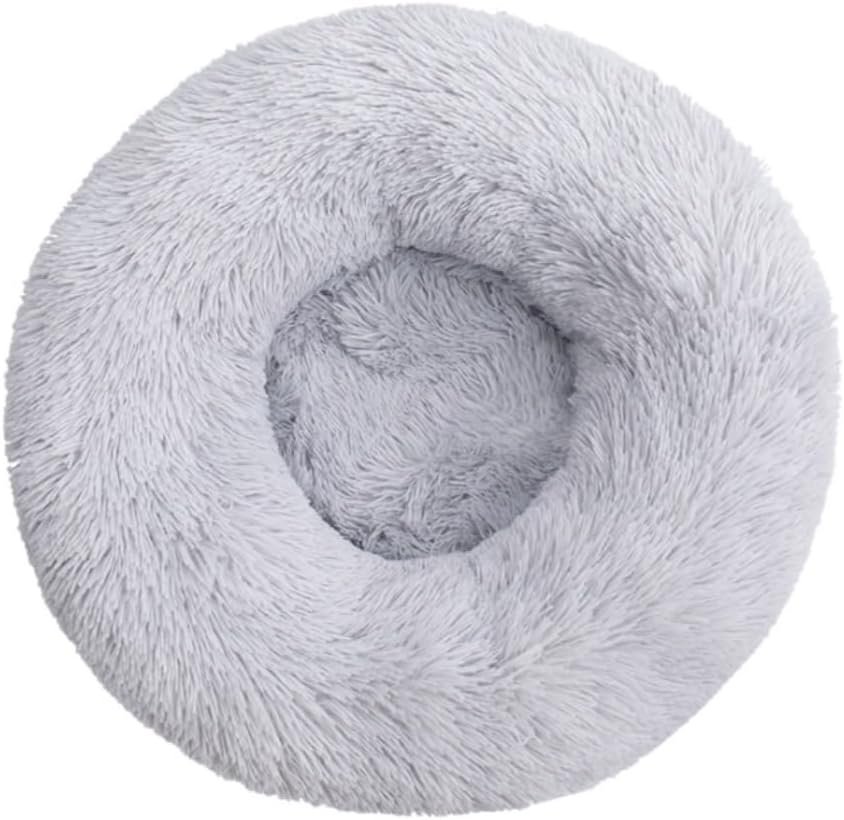Dog Mattress Pet Bed Gray Dog Comfortable Donut Cuddler Round Kennel Ultra Soft Washable And Cat Comfortable Dog Bed(E,40 * 40 * 20cm)