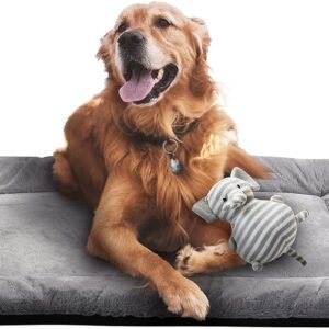 Dog Beds Crate Pad for Large Dogs Fit Metal Dog Crates,Ultra Soft Dog Crate Bed Washable & Anti-Slip Kennel Pad for Dogs Cozy Sleeping Mat,Gray 42inch