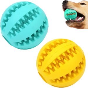 Dog Toy Ball, Nontoxic Bite Resistant Toy Ball for Pet Dogs Puppy Cat, Dog Pet Food Treat Feeder Chew Tooth Cleaning Ball Exercise Game IQ Training Toy Ball,Large/Medium/Small Dogs Toy.