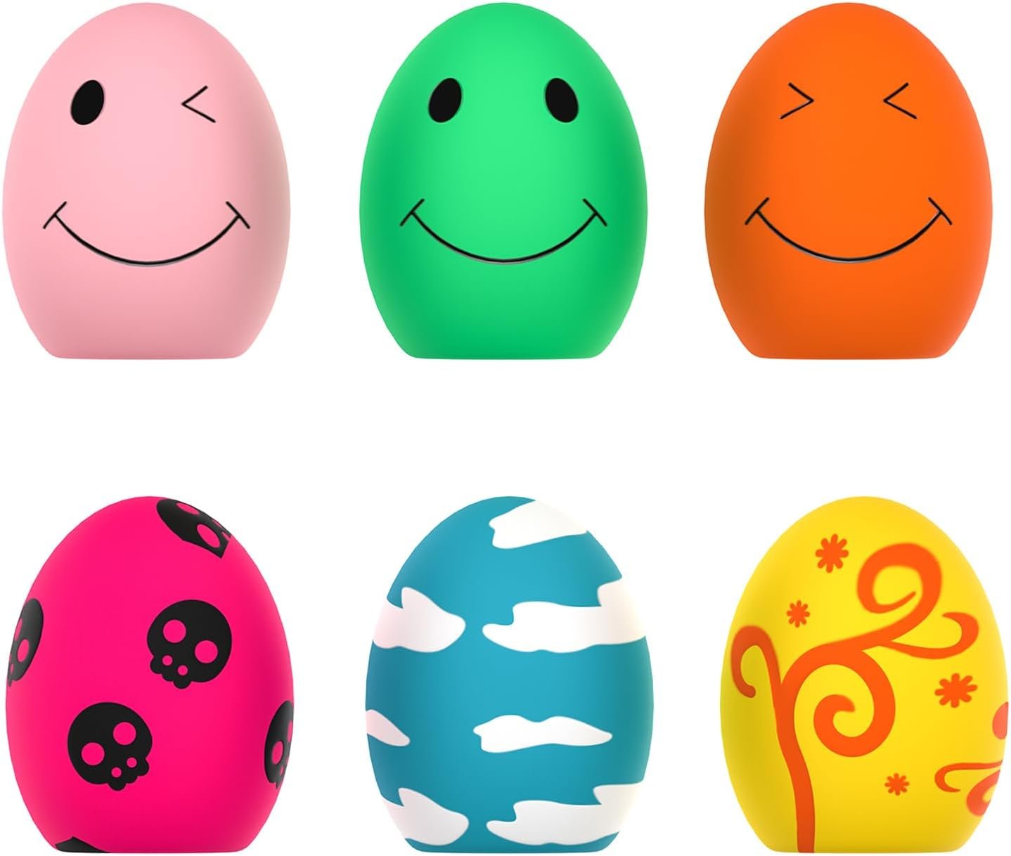 Dog Squeaky Toy, 6 PCS Latex Bouncy Egg Balls with Squeaker for Puppy Small Pet Dogs, Soft Rubber Sound Toys for Interactive Fetch Play