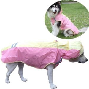 Pet Raincoats for Dogs Adjustable Lightweight Waterproof Dog Rain Jacket Poncho with Reflective Strip for Medium Large Dogs (Pink )
