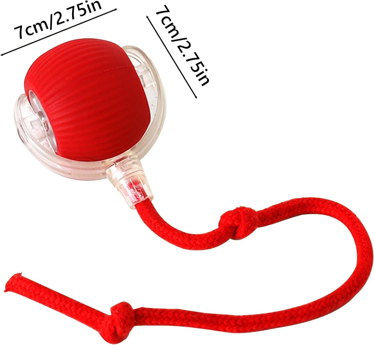 Interactive Rolling Dog Ball,Interactive Rolling Ball Dog Toy,Interactive Rolling Ball Dog Toy,Electric Dog Ball Toy,Electric Dog Ball,360° Smart Automatic Rolling Pet Ball(Red) - Image 2