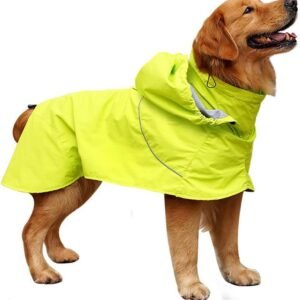 Pet Raincoats for Dogs Waterproof Detachable High Collar Rain Hat Dog Rain Jacket Poncho with Leash Hole Dog Vest Nylon Cloth (X)