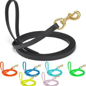 Working Tracking Lead Leash Long Line for Dogs 2 Colors and 6 Sizes, Black, 5/8" x 33ft