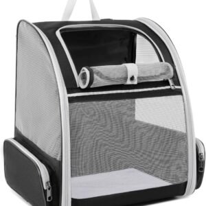 Cat Backpack Dog Backpack Carrier for Small Dogs and Medium Cat up to 15lbs, Travel Pet Carrier for Puppy Kitten Bunny, Cat Dog Carrying Backpack Collapsible (Black)