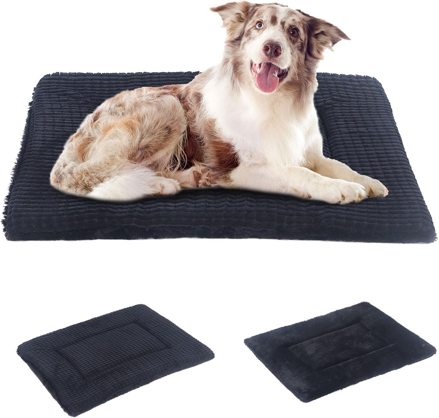 Dog Bed Mat,Reversible Dog Crate Pad, Memory Foam Dog Beds, Soft Warm Pet Cushion for Small Medium Dogs, Washable Pet Sleeping Mattress Kennel Bed Pad XH079 (36''x23''x1.6'',Dark Grey)
