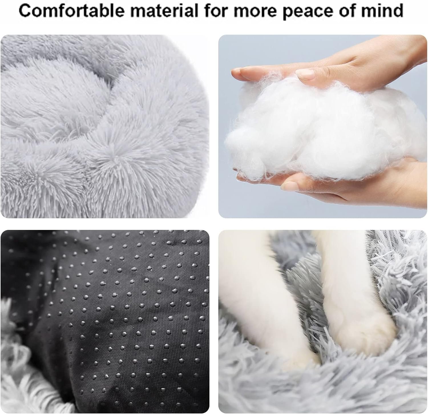 Cat Beds for Indoor Cats, 20/24 Inch Dog Bed for Small, Medium and Large Dogs, Washable Round Pet Bed for Puppies and Kittens with Anti Bottom - Image 2