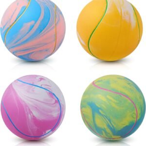 Dog Squeaky Toy Balls, Interactive Tennis Ball for Puppies Small Pet Medium Breed Dogs, Latex Rubber Puppy Fetch Play Toys