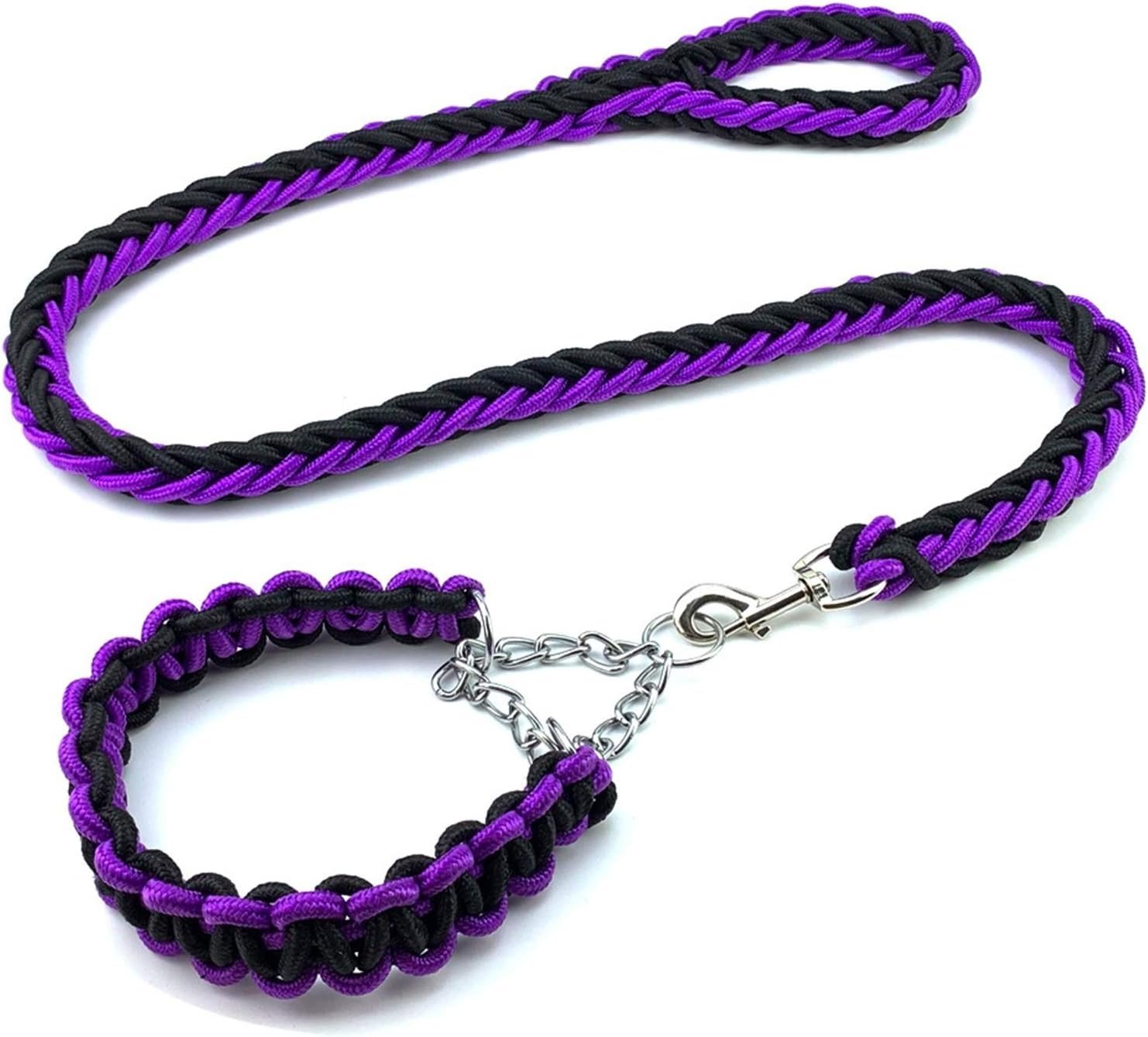 Dog Leash Nylon Braided Dog Collar and Leash Set Traction Rope for Small Medium Large Dog Leash Bull Terrier Pet Accessories Dog Leash (Size : 43 53 cm) ( 33 43 cm)
