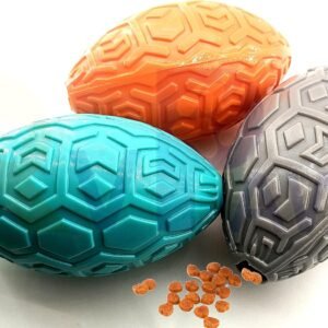 Food Dispenser Feeding Toy | Soft Natural Interactive Rugby Ball Shape Toy | Slow Feeder Ball for Dogs and Cats - 1Pcs