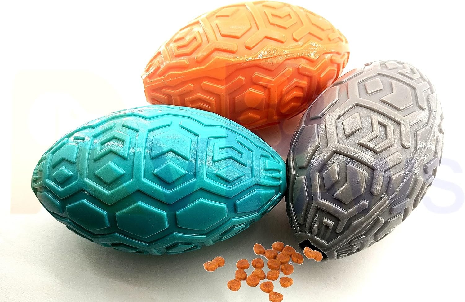 Food Dispenser Feeding Toy | Soft Natural Interactive Rugby Ball Shape Toy | Slow Feeder Ball for Dogs and Cats - 1Pcs